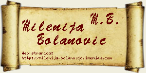 Milenija Bolanović vizit kartica